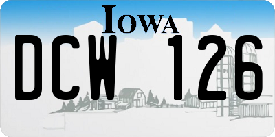 IA license plate DCW126