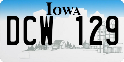 IA license plate DCW129