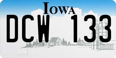 IA license plate DCW133