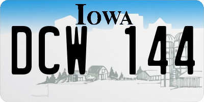 IA license plate DCW144