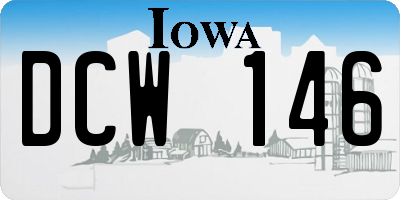 IA license plate DCW146