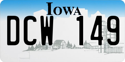 IA license plate DCW149
