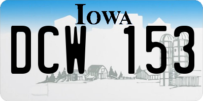 IA license plate DCW153