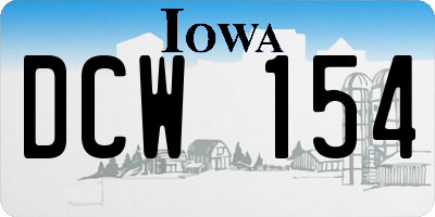 IA license plate DCW154