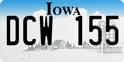 IA license plate DCW155