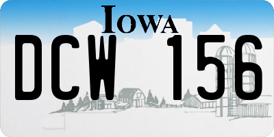 IA license plate DCW156