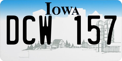 IA license plate DCW157