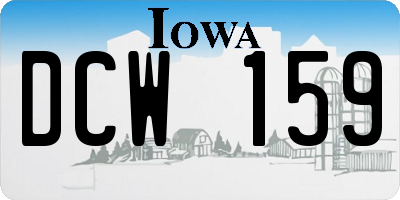 IA license plate DCW159