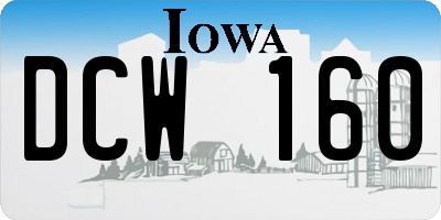 IA license plate DCW160