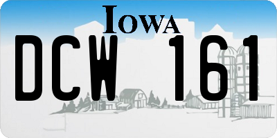 IA license plate DCW161