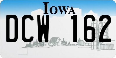 IA license plate DCW162