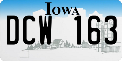IA license plate DCW163