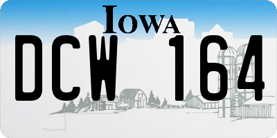 IA license plate DCW164