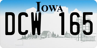 IA license plate DCW165