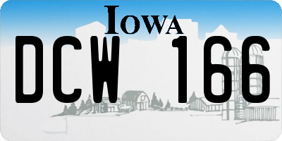 IA license plate DCW166