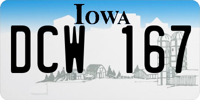 IA license plate DCW167