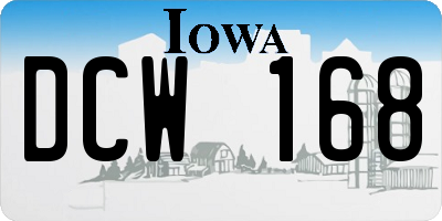 IA license plate DCW168
