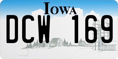 IA license plate DCW169