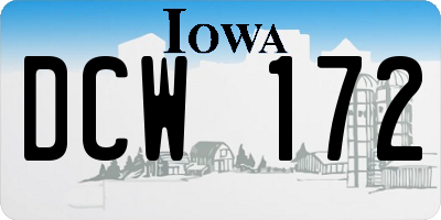 IA license plate DCW172