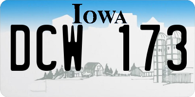 IA license plate DCW173