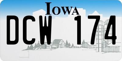 IA license plate DCW174