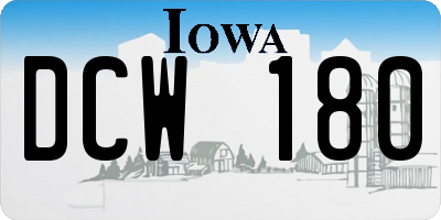 IA license plate DCW180