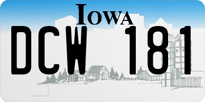 IA license plate DCW181