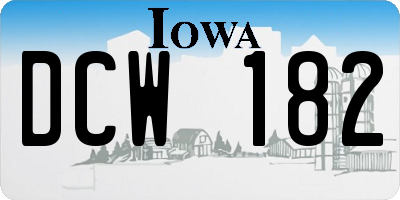 IA license plate DCW182