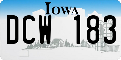 IA license plate DCW183