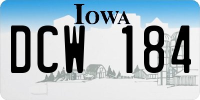 IA license plate DCW184