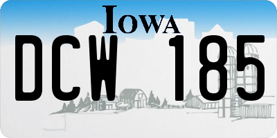 IA license plate DCW185