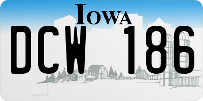 IA license plate DCW186