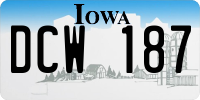 IA license plate DCW187