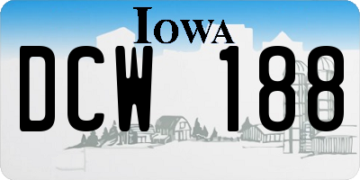 IA license plate DCW188
