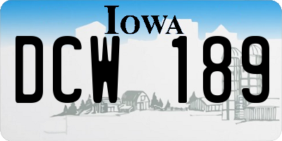 IA license plate DCW189