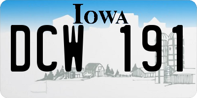 IA license plate DCW191