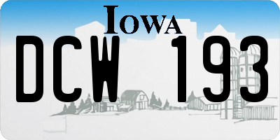 IA license plate DCW193