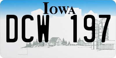 IA license plate DCW197