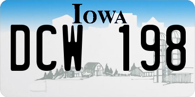 IA license plate DCW198