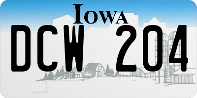 IA license plate DCW204