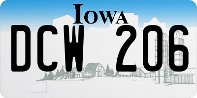 IA license plate DCW206