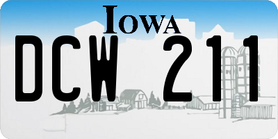 IA license plate DCW211