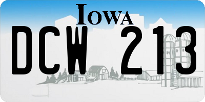 IA license plate DCW213