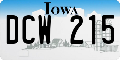 IA license plate DCW215