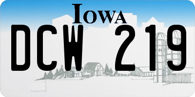 IA license plate DCW219