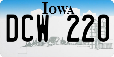 IA license plate DCW220