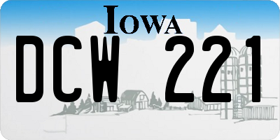 IA license plate DCW221