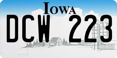 IA license plate DCW223