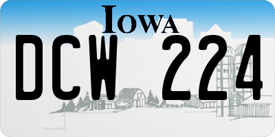 IA license plate DCW224