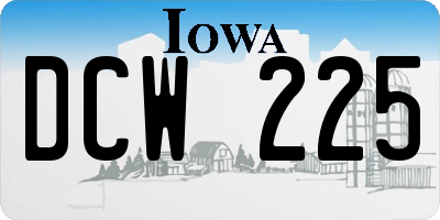 IA license plate DCW225